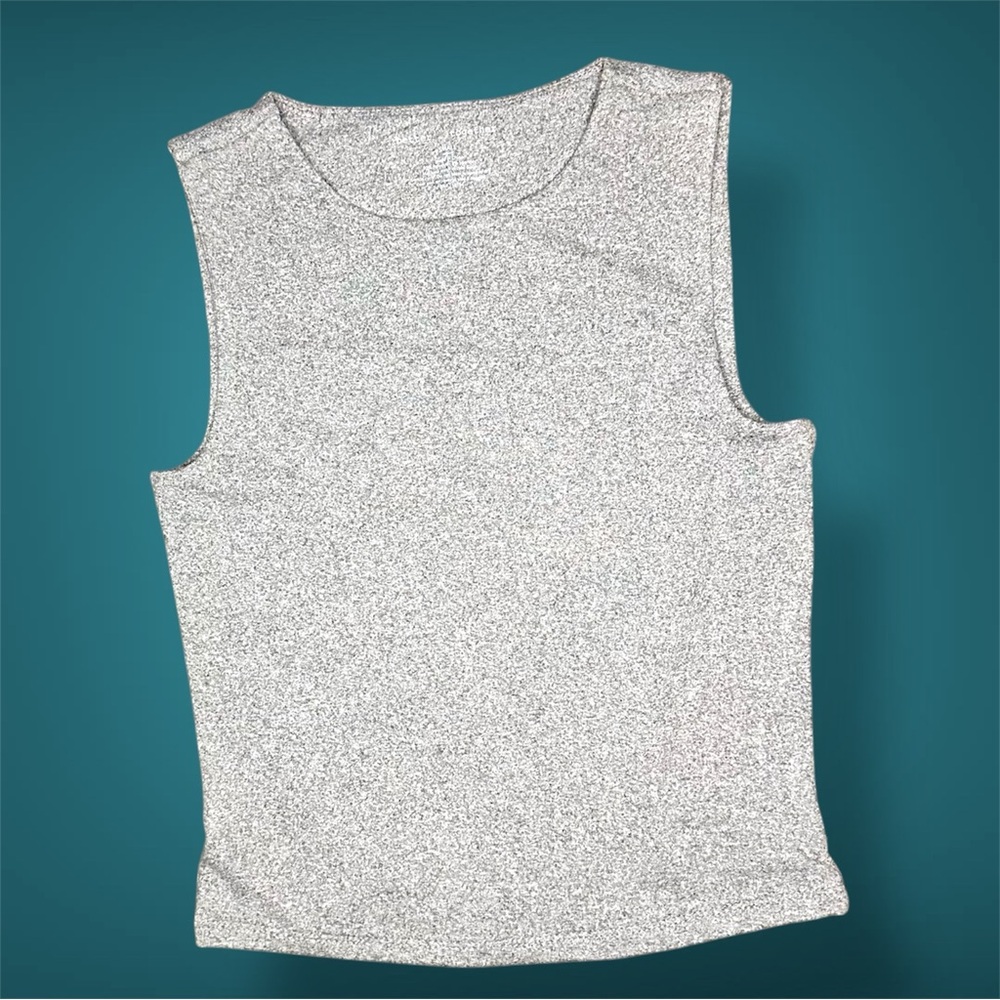 Better Together Gray Fitted Muscle Tee Crop Top Women Small Thick Supportive